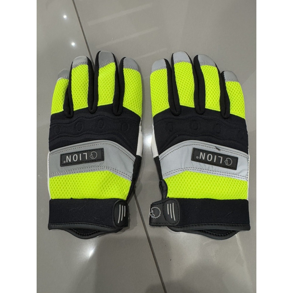Lion Men's MechFlex Mechanic's Gloves Black/High Viz Yellow XL New LPGMX80